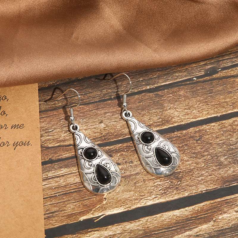 欧美复古中古风，拍照旅拍绿松石耳环耳环细节图