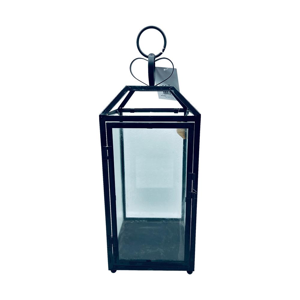 floor-standing storm lantern european-style iron glass hollow windproof candle holder courtyard outdoor portable decoration candlestick