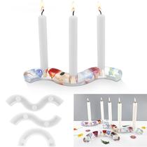 diy crystal glue epoxy resin liquid wave line s-shaped candlestick linear candlestick mirror silicone mold