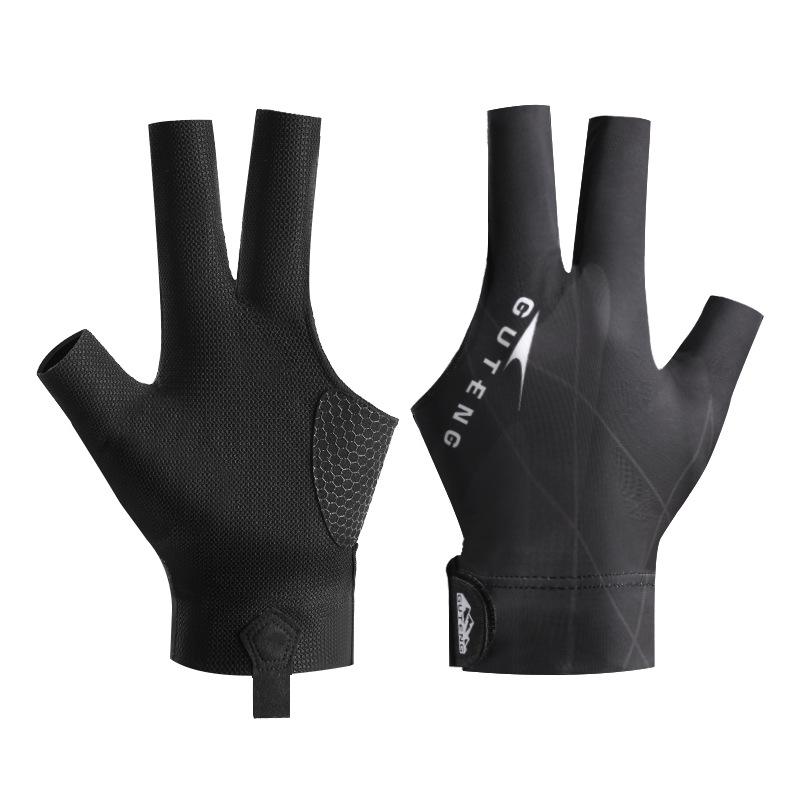 billiard gloves sweat-wicking non-slip professional snooker table tennis gloves lightweight breathable single pack three finger open finger gloves Item Picture