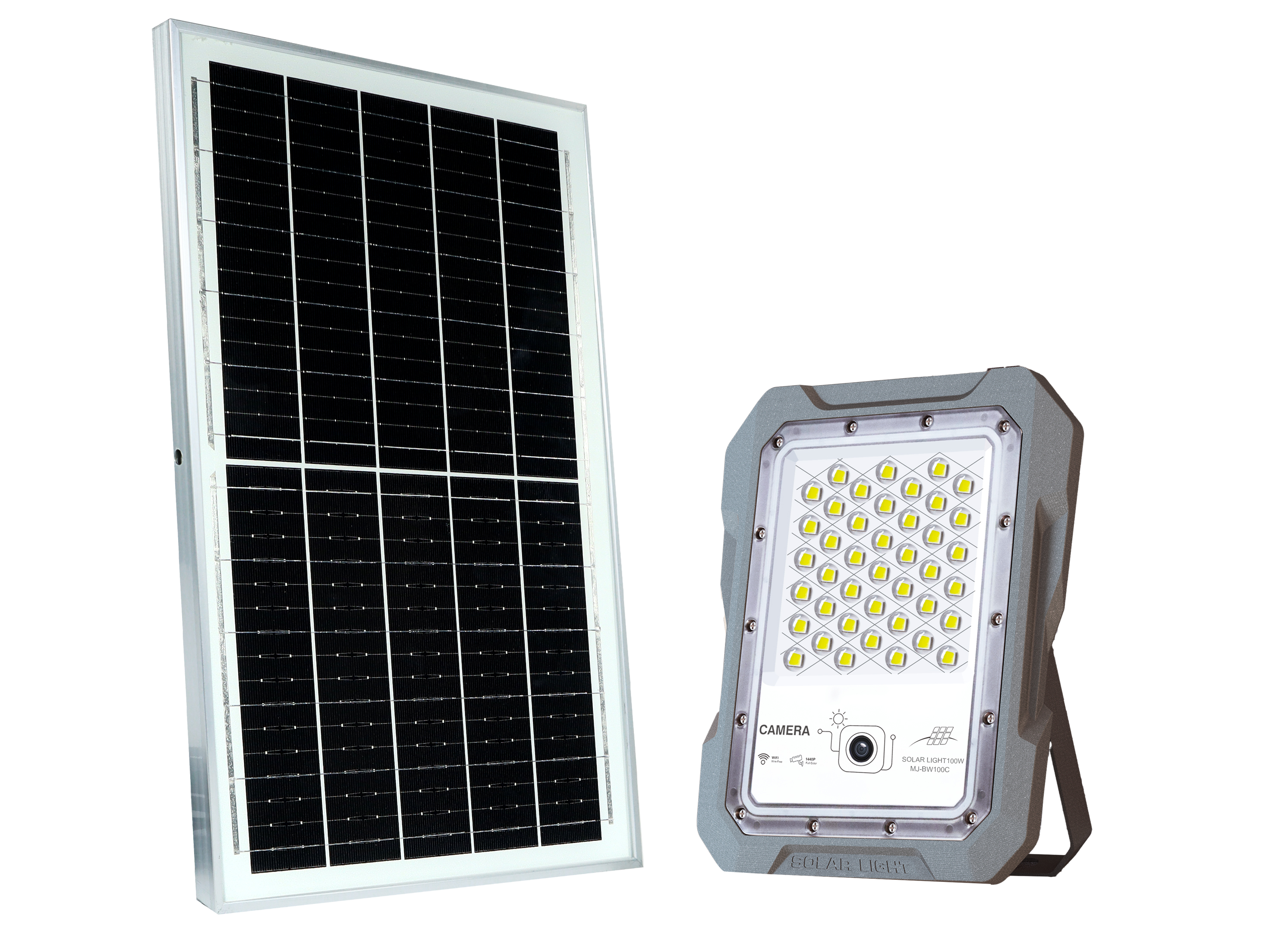 太阳能灯户外庭院太阳能投光灯 光学透镜-突破者-监控款详情1