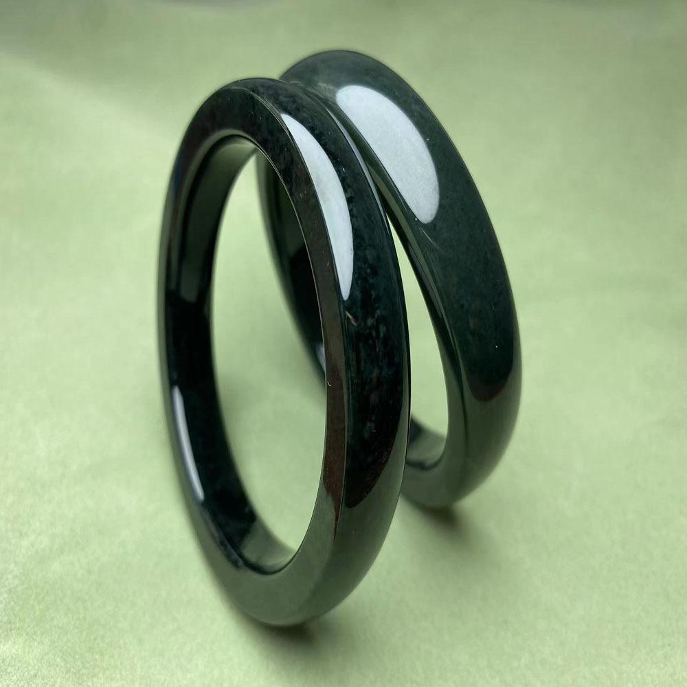 Xinjiang Hetian Jade Gray Jade Jade Bracelet Women's Wheel Square Hetian Jade Jade Bracelet