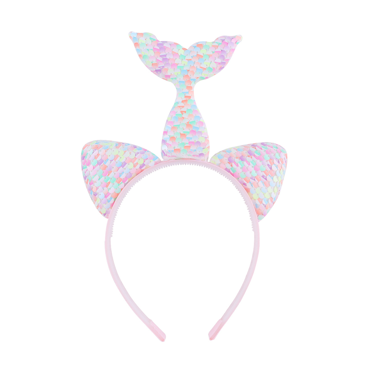 Candy-colored sequined cat ear hair bands, cartoon children's fish tail hair clip accessories, sweet princess hair accessory supply Item Picture