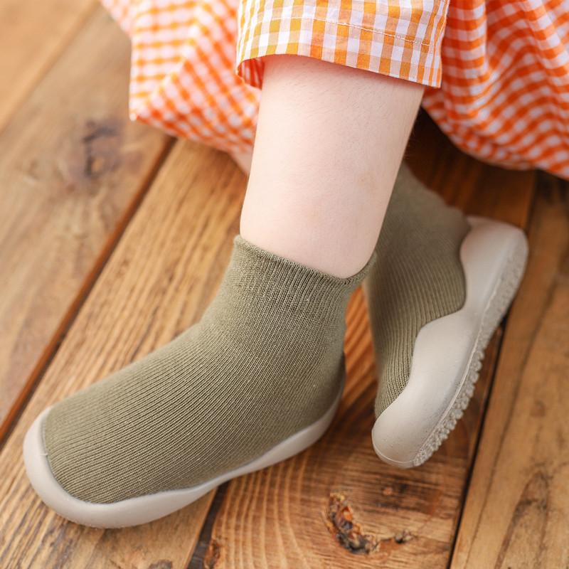 2023 autumn new soft sole baby toddler shoes knitted embroidered baby floor socks shoes avocado kid's socks