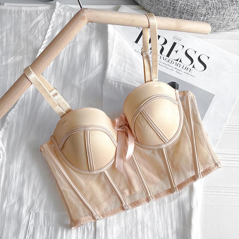 Small Breast Push up Underwear Women's Upper Support Soft Steel Ring Bra Beauty Back Bra New Breast Holding Adjustable Bra Set