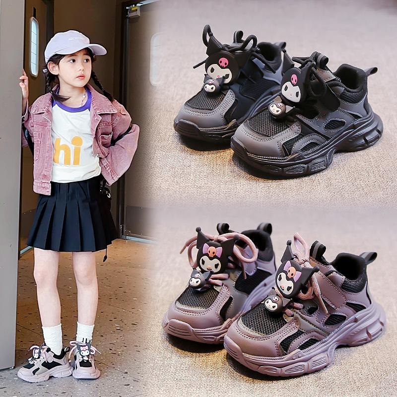 girls' shoes 2024 spring new children's sneaker girls' clow m soft bottom dad shoes fashion brand medium and large kids shoes