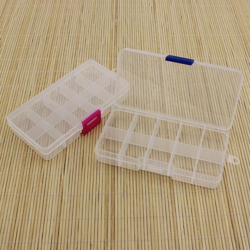 10 grid fixed transparent plastic box jewelry hardware accessories packing box parts fishhook fishing gear storage box wholesale
