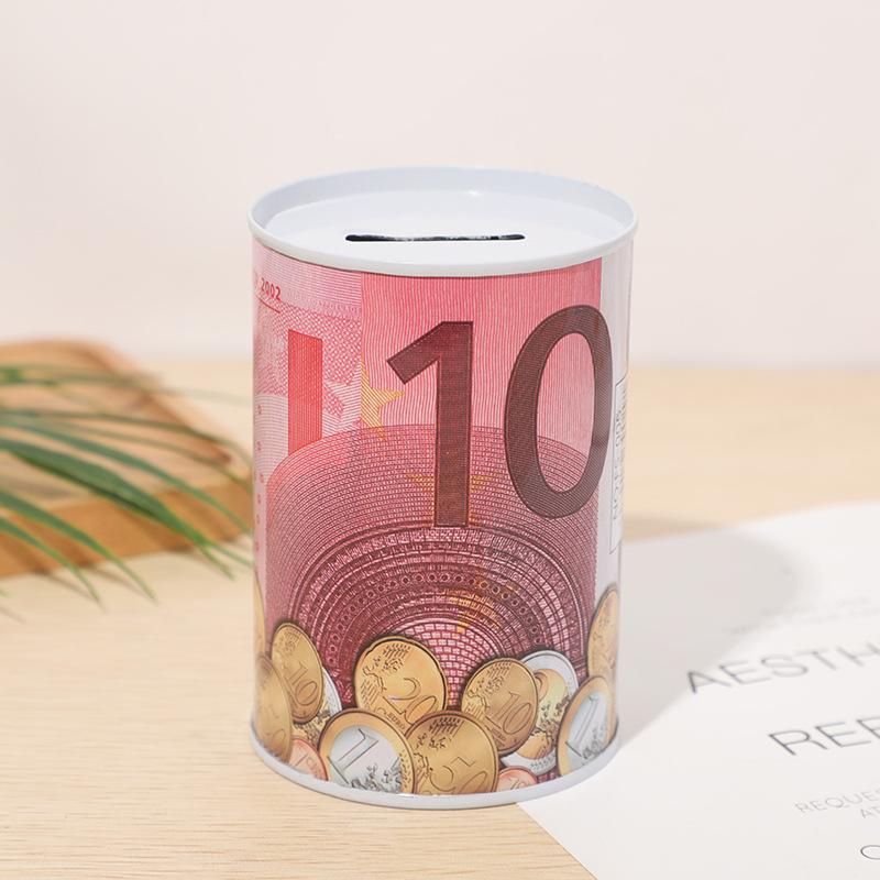 creative cylindrical currency money box children's craft savings bank modern minimalist tinplate piggy bank wholesale