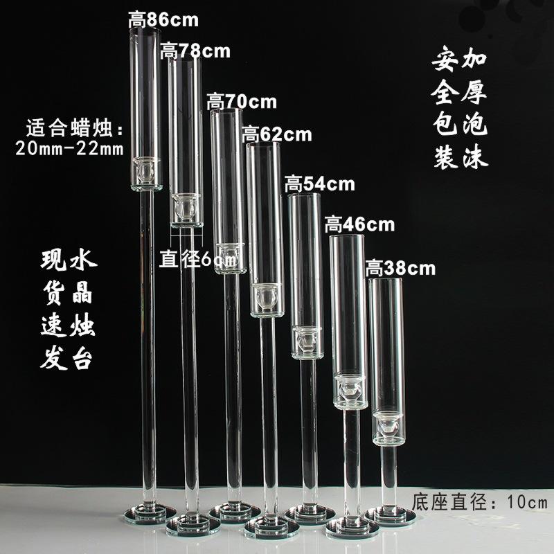 single head crystal candlestick wedding decoration glass candle holder hotel party event table decoration high glass tube