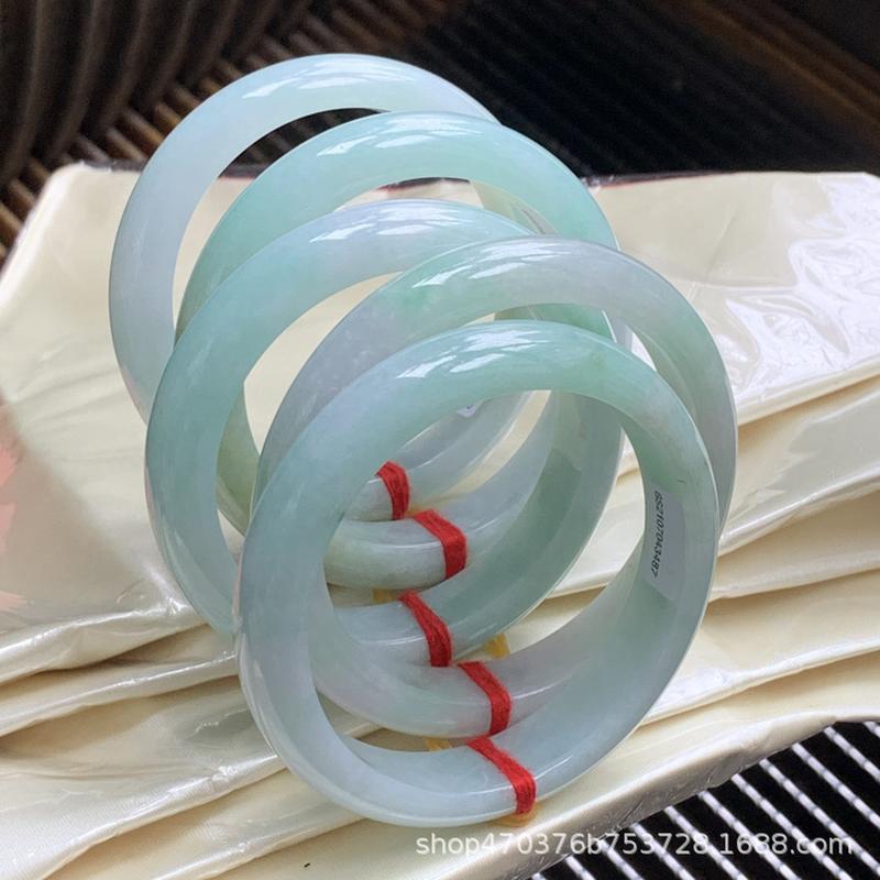 Wholesale Natural Myanmar Jade Bracelet Floating Flowers Yang Green Jade Jade Bracelet Jade Bracelet Jade Bracelet with Certificate