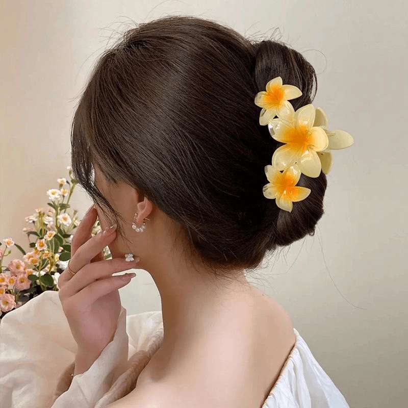 Gradient updo hairpin, frellia flower 2024 hairpin, women's summer back head updo, shark hairpin, new hair accessory details Picture