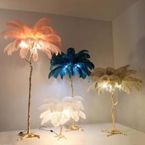 Lighting Factory Custom Art Feather Floor Lamp Living Room Bedroom Ambience Light Ins Nordic Ostrich Feather Floor Lamp