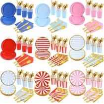 disposable paper tray paper cup wholesale happy birthday party cake picnic party wholesale disposable tableware suit