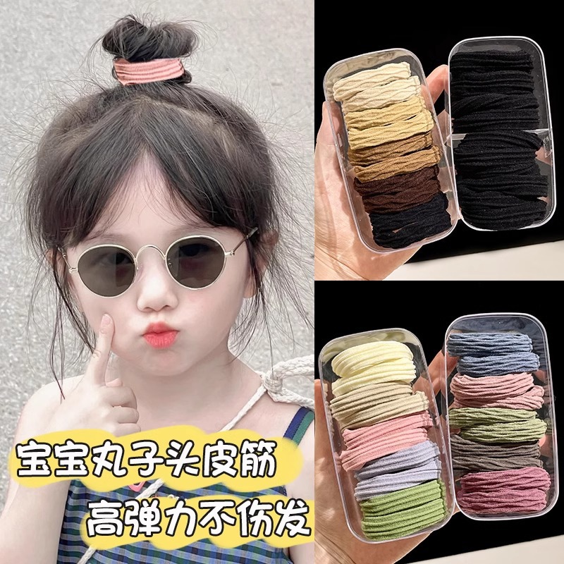 无缝不伤发圈高马尾发绳扎头绳高弹力耐用加粗橡皮筋小女孩皮套 