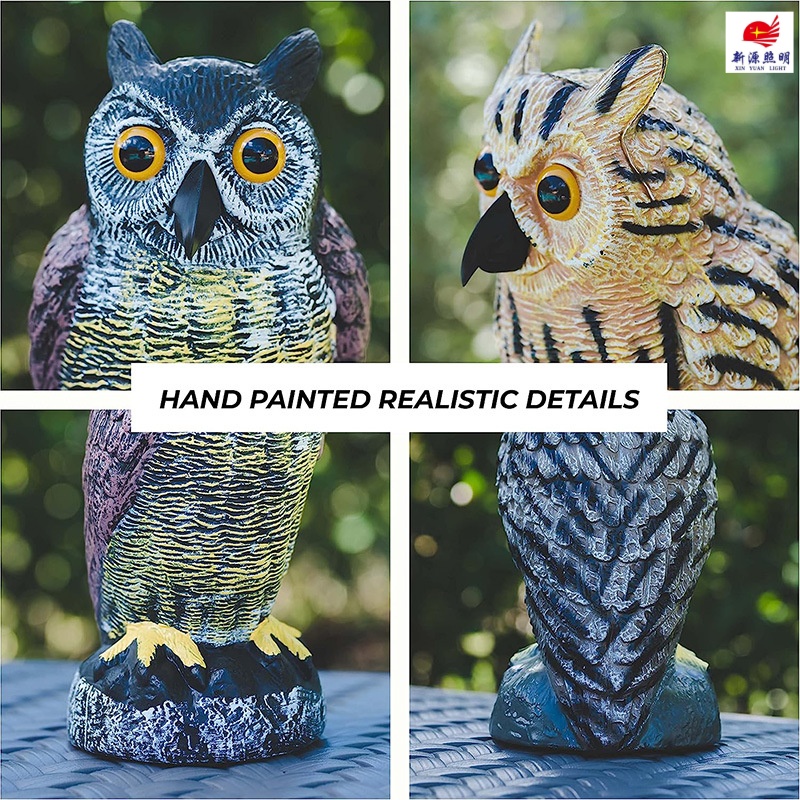 新品仿真小号猫头鹰塑料田园猫头鹰跨境万圣节吓鸟诱饵多色猫头鹰产品图