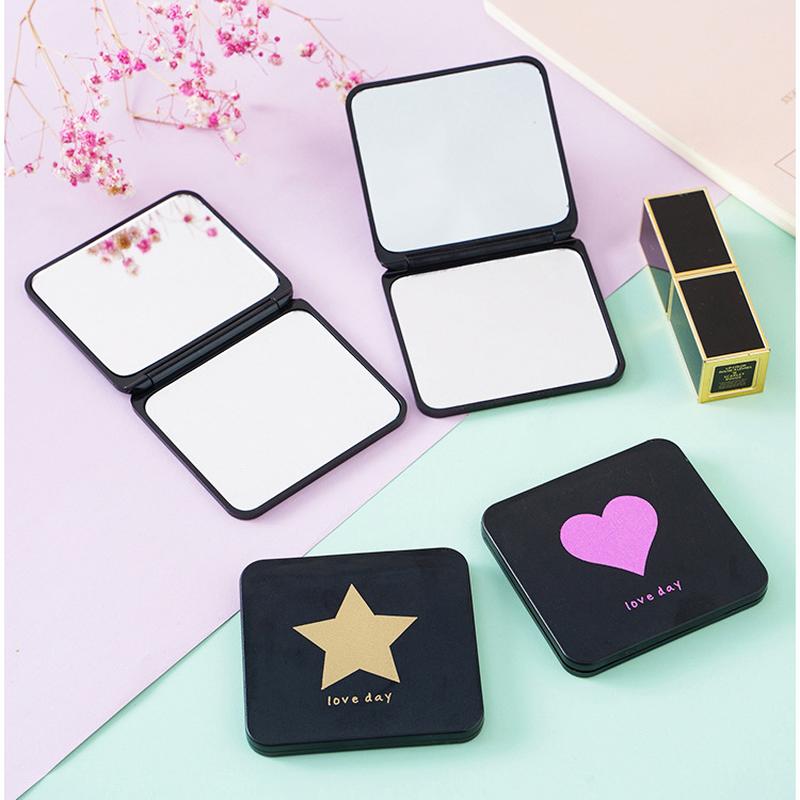 small mirror portable cute mini makeup mirror double-sided portable vanity mirror student handheld folding mirror children