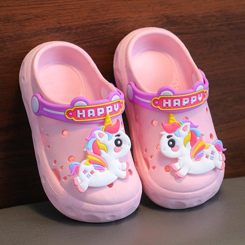 2023 summer children's slippers breathable baby hole shoes wholesale boys girls kids men's and women's slippers cartoon