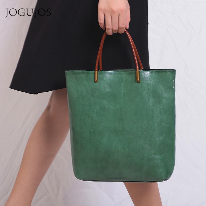 jogujos ladies' genuine leather sling bag skeleton-skin women's handbag large capacity commuter shoulder bag for women