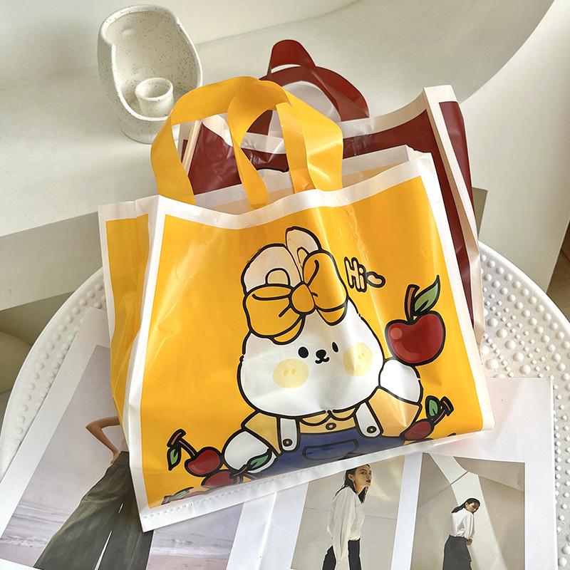 New Clothing Store Cartoon Rabbit Handbag Gift Packaging Bag Children's Clothing Store Bag Clothes Packaging Plastic Bag