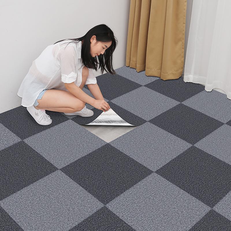 carpet self-adhesive office full commercial large area block stitching non-slip floor mat billiard hall cement floor direct shop full figure