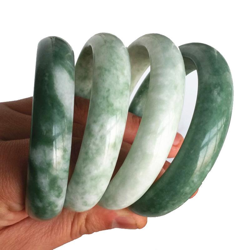 Guizhou Jade Bracelet Jade Women's Jade Light Green Floating Flower Jade Bracelet Wholesale