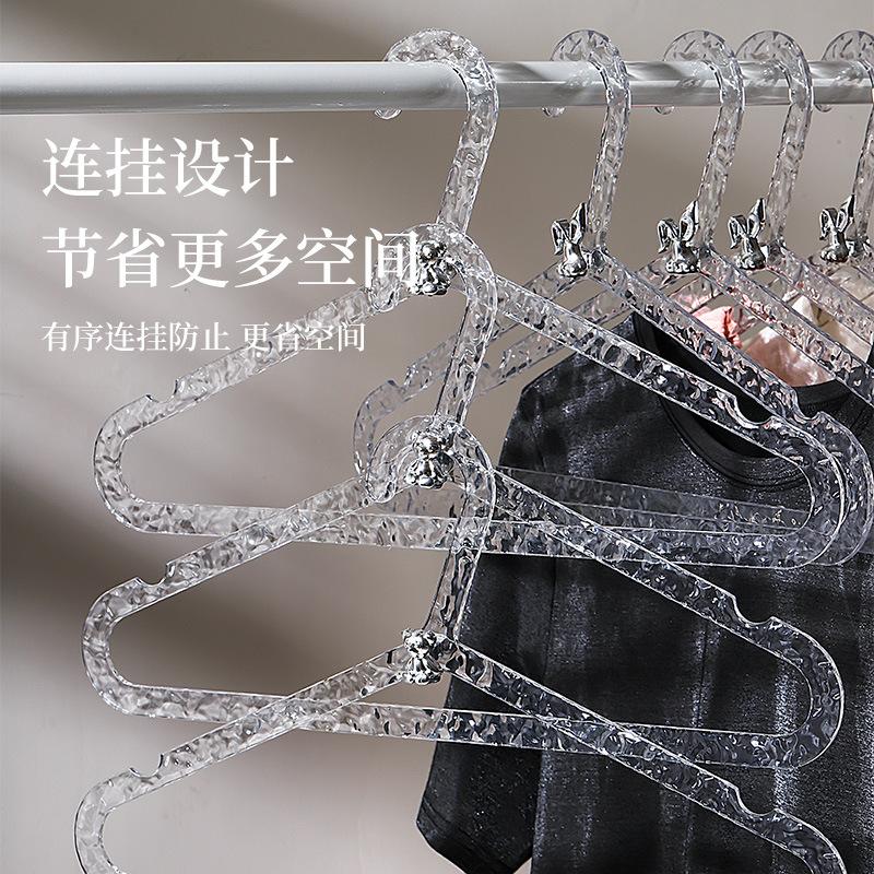 Good-looking Transparent Hanger Household Hangers Clothing Store Hanger Clothes Support Non-Slip Thiened Pstic Hanger clothe hanger