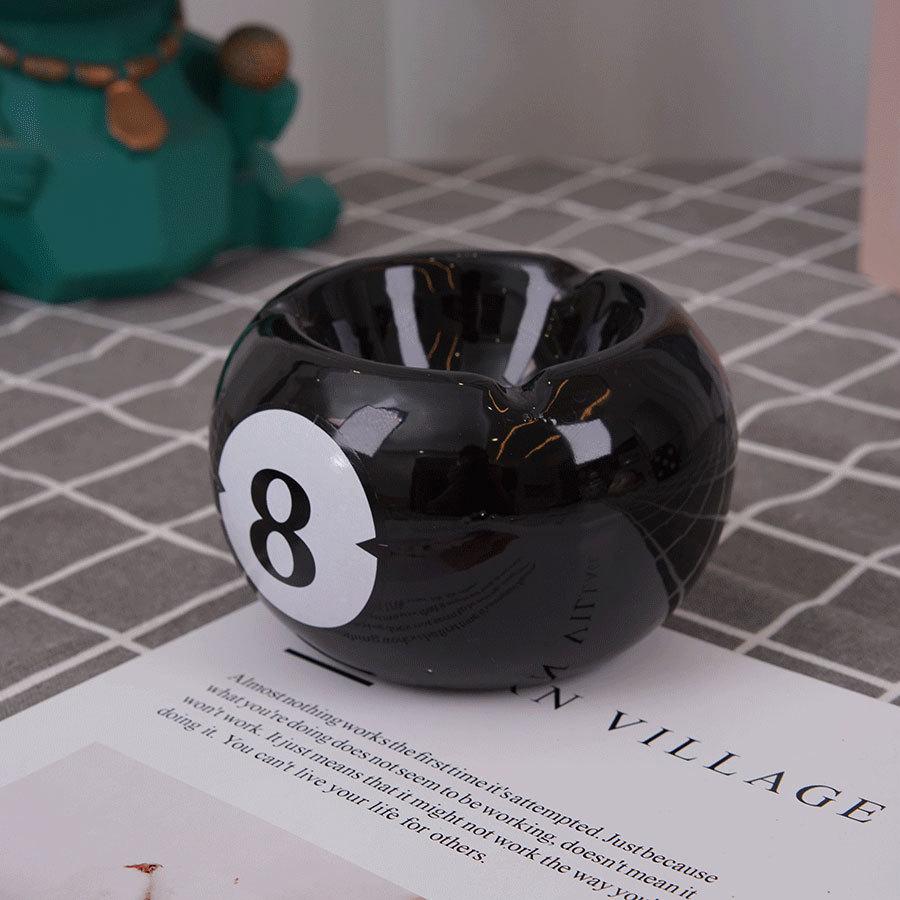 cross-border creative ceramic ashtray billiard table ball black 8 ashtray creative personal household office ceramic cigarette Specification drawing