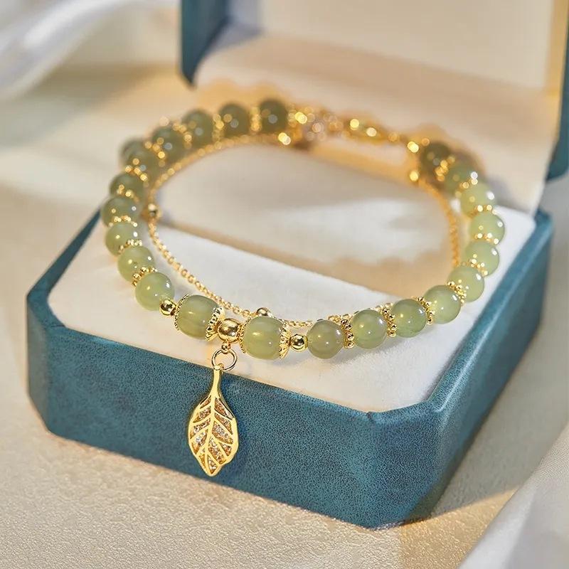 descendants of the rich bracelet imitation natural hetian jade bracelet small leaf bracelet valentine's day chinese valentine's day gift internet celebrity same style
