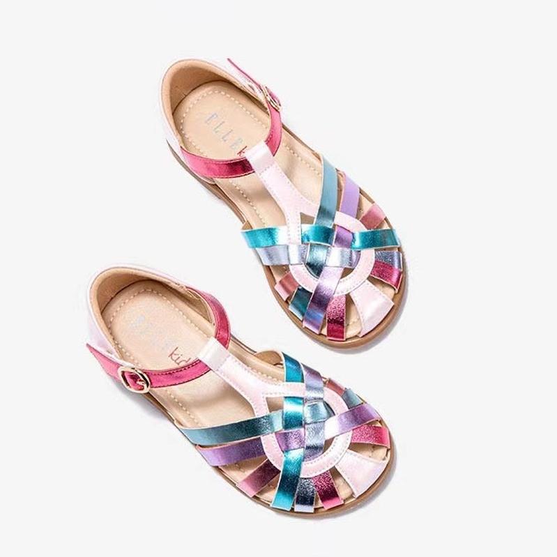 Roman Children's Shoes Girls' Sandals Closed Toe 2024 Summer New Older Kids' Sneakers Fashion Princess Shoes Children's Shoes