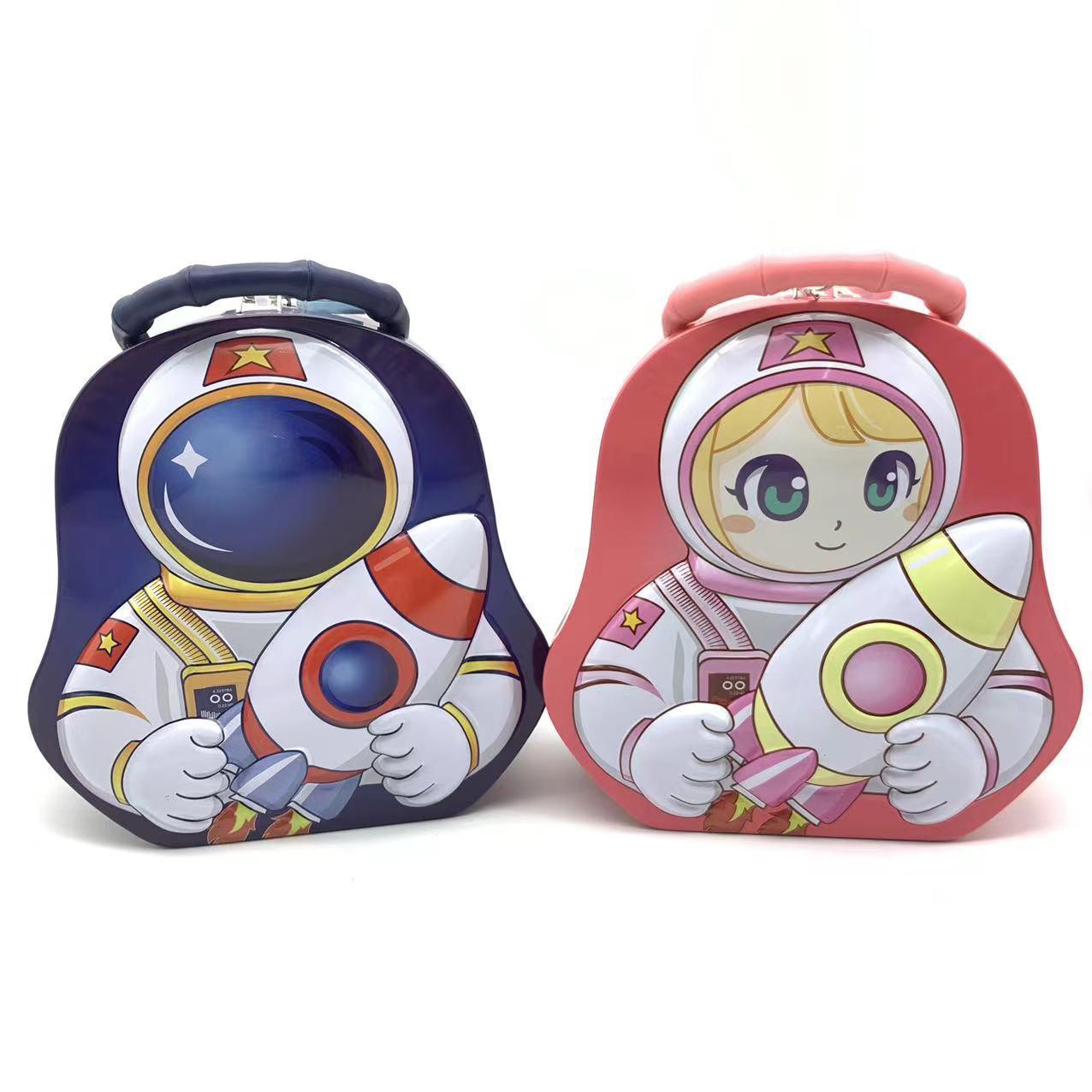 space theme astronaut modeling coin bank rocket astronaut savings bank with lock head portable piggy bank prize