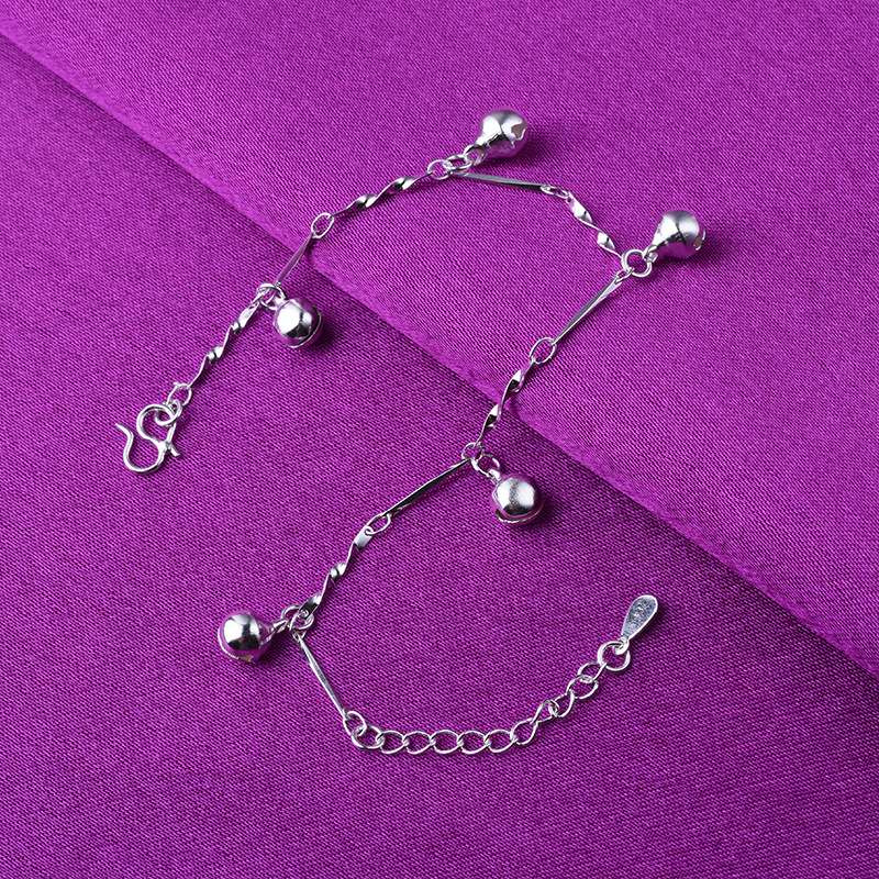 低价便宜银脚链 韩版时尚五铃铛手链复古脚饰义乌小商品厂家批发 详情图2