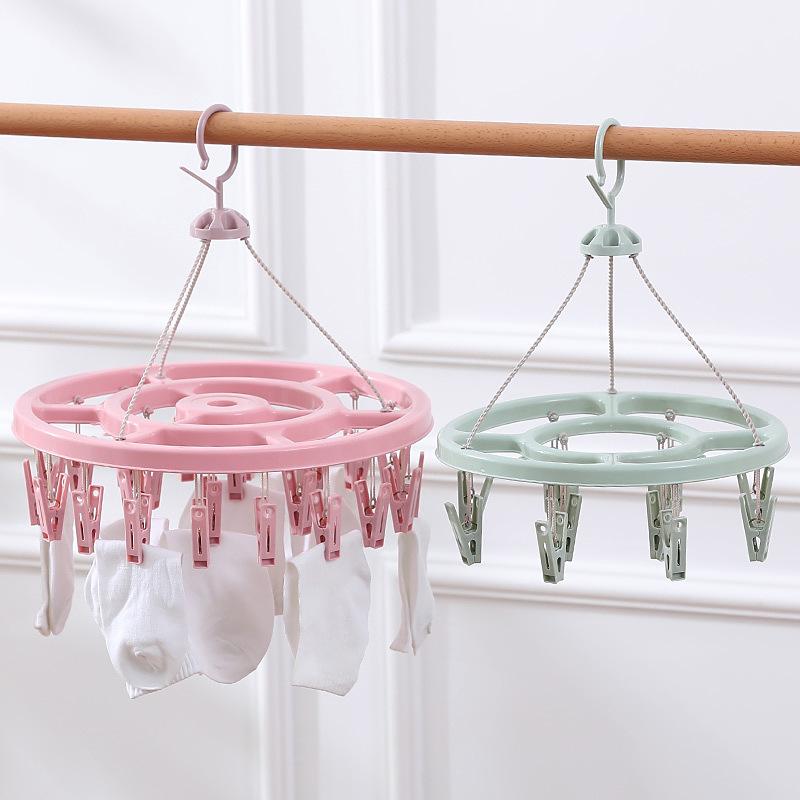 windproof plastic laundry rack household round hanging clothespin balcony underwear socks clothes clip baby hanger drying rack