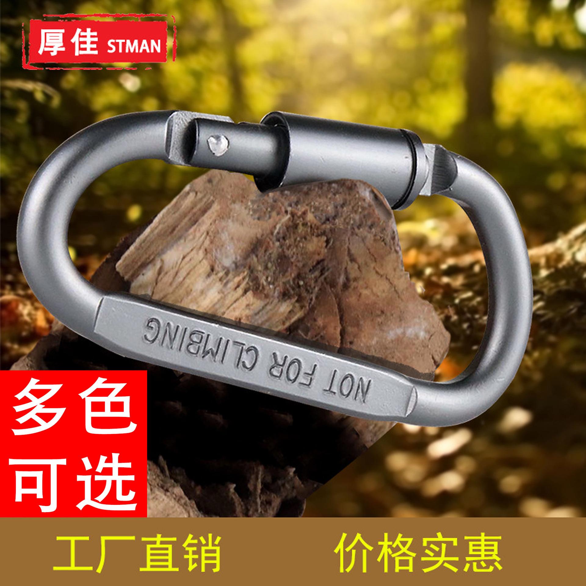 High Quality Aluminum Alloy Climbing Button Carabiner D-Shaped Hanger Bold Hanging Bule D-Shaped Climbing Button Carabiner Multi-Functional Hanger