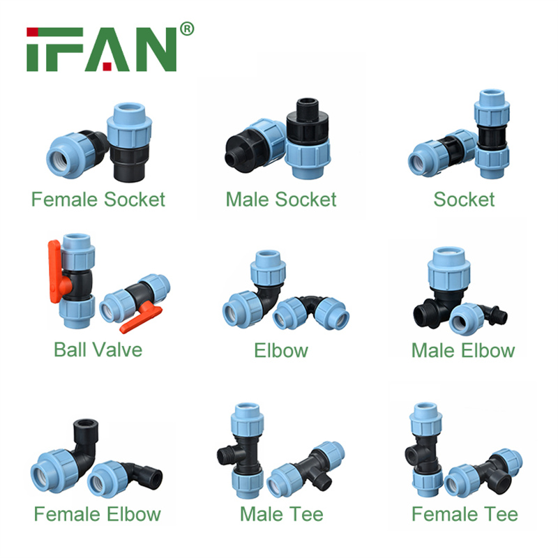 IFAN 601 Poly Plumbing Tee Quick Connect HDPE Pipe Fittings 白底实物图