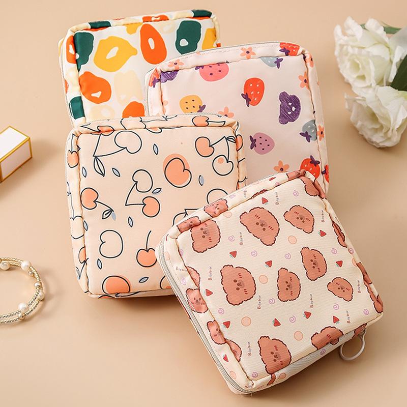 cute cartoon sanitary napkin storage bag tampon storage bag sanitary pads sanitary napkin fabric bag