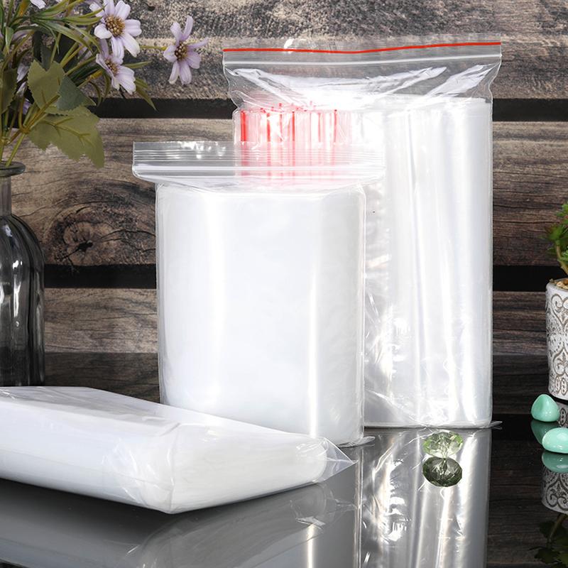transparent thickened pe self-sealing plastic bag plastic packaging seal bone bag clip chain pe valve bag sealed bag