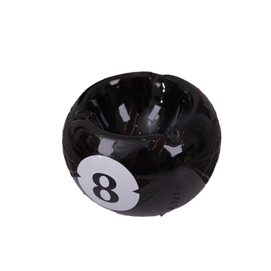 cross-border creative ceramic ashtray billiard table ball black 8 ashtray creative personal household office ceramic cigarette Item Picture