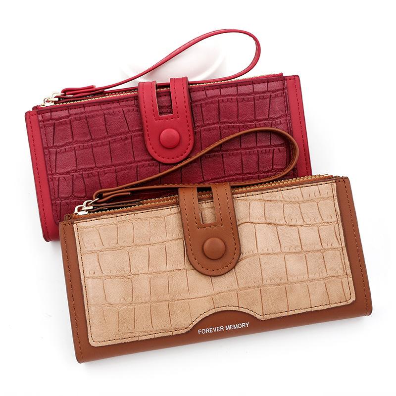 new long ladies wallet fashion simple stone pattern women's polyurethane wallet wallet large-capacity handbag wholesale