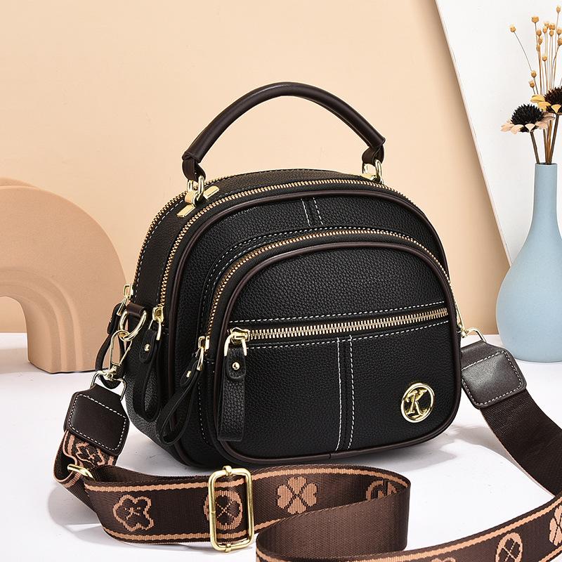 crossbody bag 2024 new ladies bag round large capacity pu shoulder handbag wide shoulder strap fashion women bag wholesale