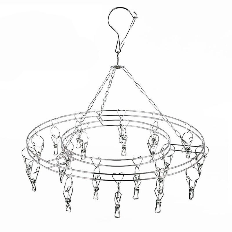 stainless steel laundry rack multi-clip socks disc drying rack multifunctional home underwear clip drying socks hanger