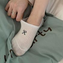 bow socks women's socks summer thin cotton socks low-cut japanese non-slip tight summer invisible socks boat socks