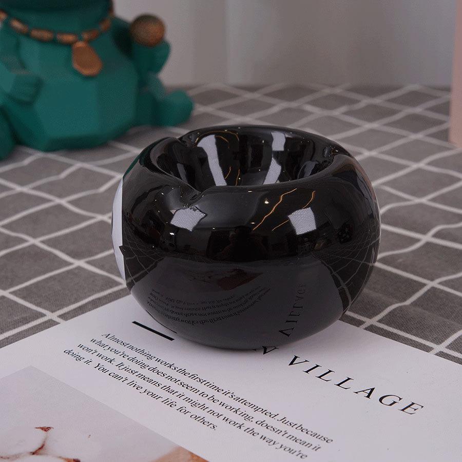 cross-border creative ceramic ashtray billiard table ball black 8 ashtray creative personal household office ceramic cigarette Application Scenario
