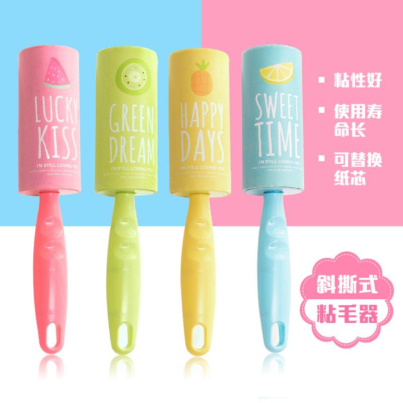 tearable clothing lint remover oblique tear cartoon roller lint remover dust removal lint roller straight handle roller hair remover