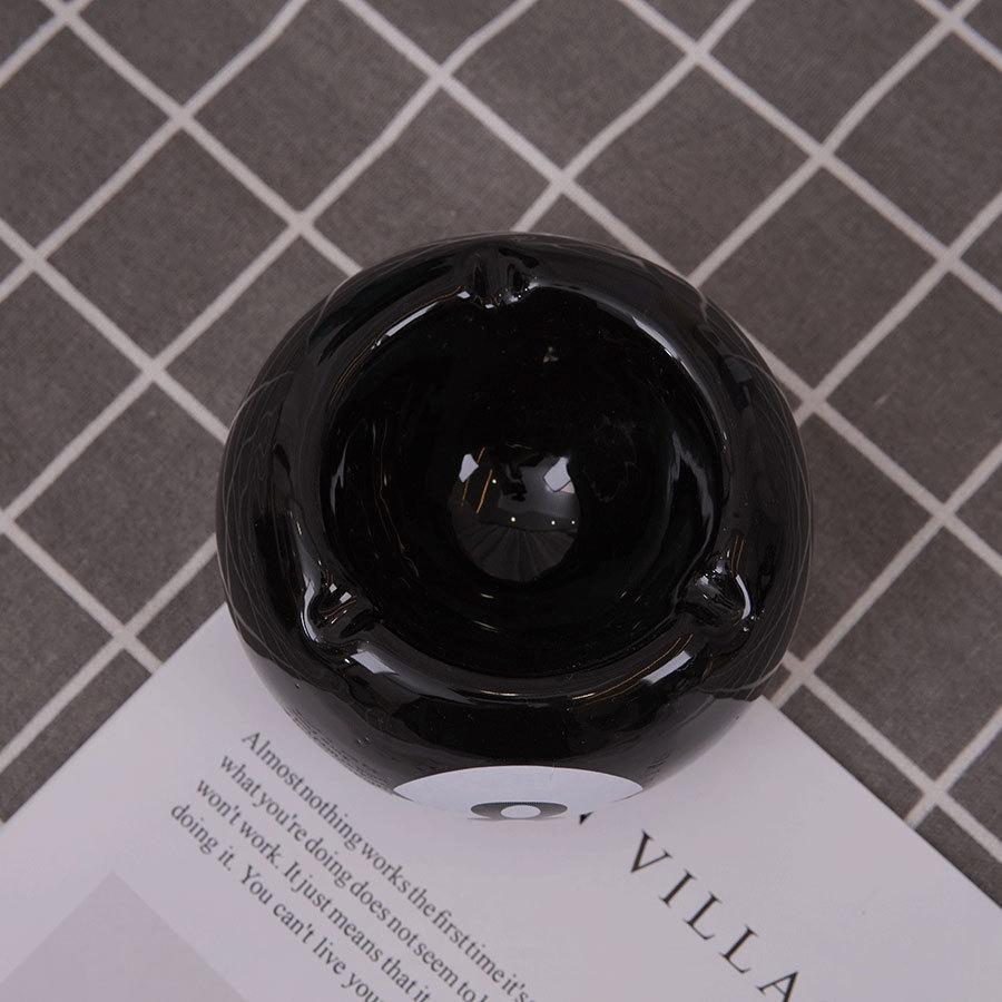 cross-border creative ceramic ashtray billiard table ball black 8 ashtray creative personal household office ceramic cigarette details Picture