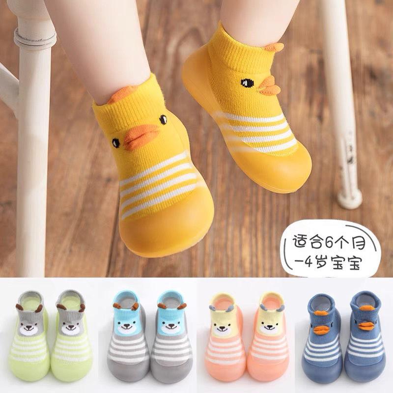 ins summer and autumn baby toddler shoes soft bottom toddler booties room socks shoes kid's socks shoes non-slip glue bottom cartoon