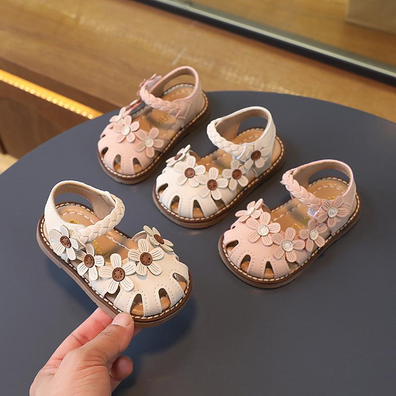 one piece dropshipping baby sandals female baby soft bottom summer 1-2 years old little kids' princess shoes toddler shoes girls' shoes