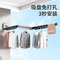 balcony folding clothes hanger wall hanging air a quilt rod aluminum alloy telescopic clothes rail sub hanger clothes punch-free suction cup