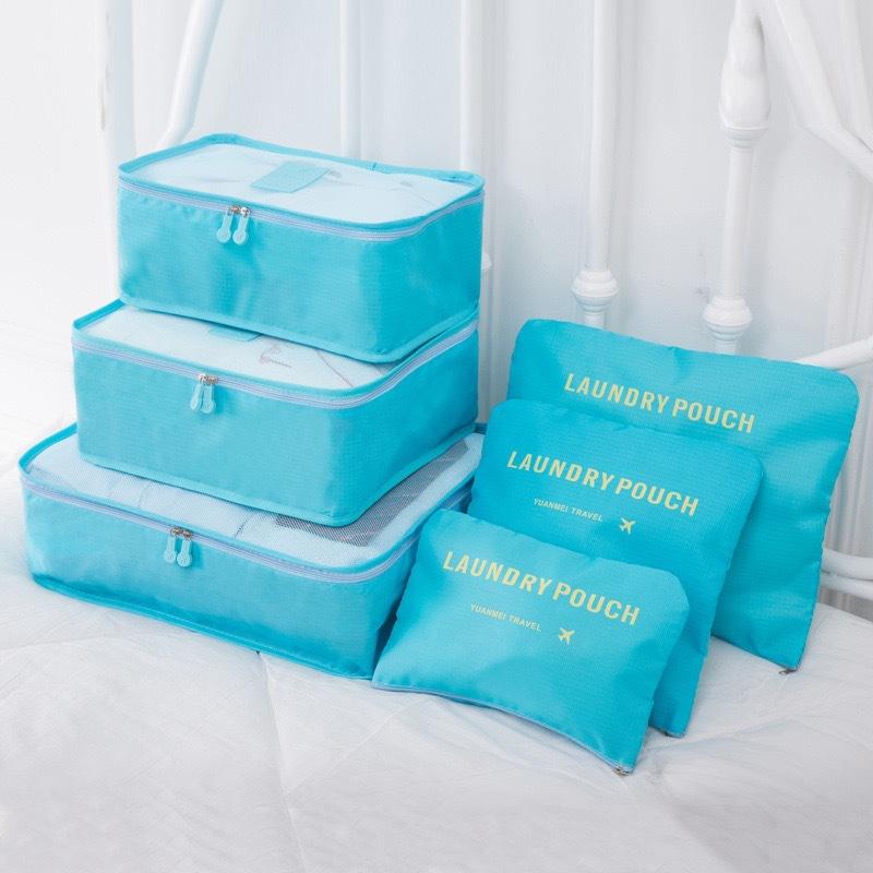 travel bag 6-piece oxford cloth multifunctional storage bag underwear bra organizing folders shoes buggy bag six-piece set