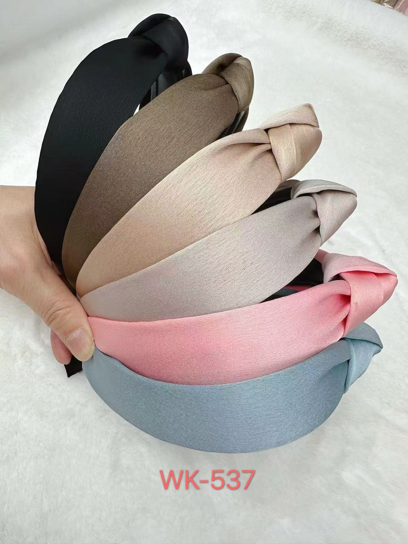 Retro satin wide hairband, fashionable and simple, multi-color high headband, headwear and accessory for women's autumn and winter Specification image