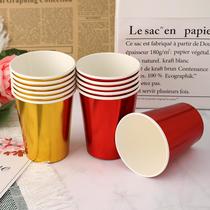 disposable paper cup gilding paper cup household reception hot drink cup water cup paper cup factory wholesale 9 oz paper cup